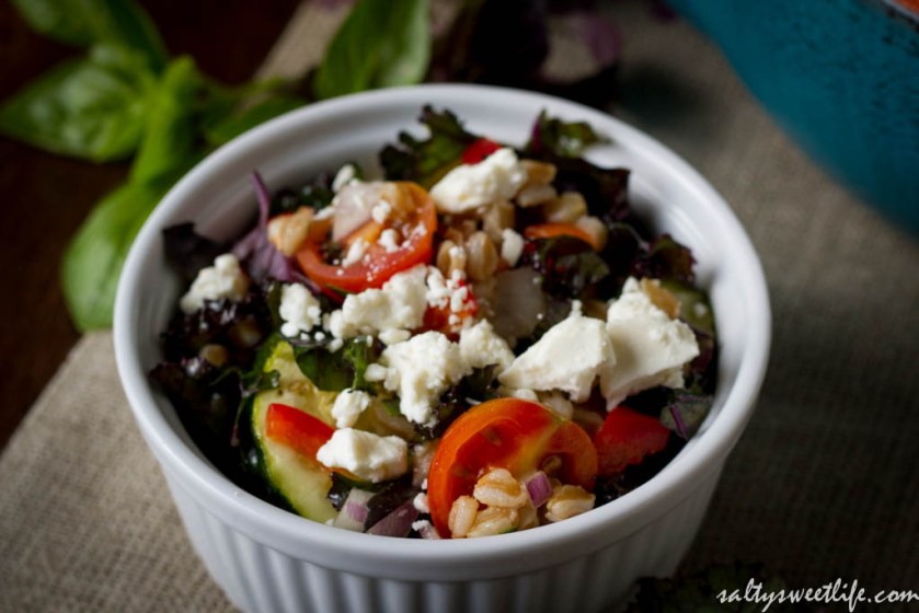 Purple Kale and Farro Salad