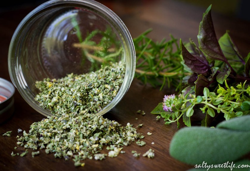 Rosemary-Thyme-Basil Herb Salt - Salty Sweet Life