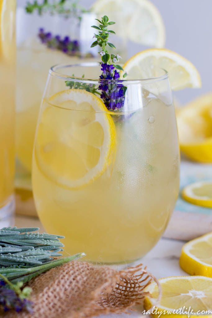 Lavender-Thyme Lemonade Fizz - Salty Sweet Life