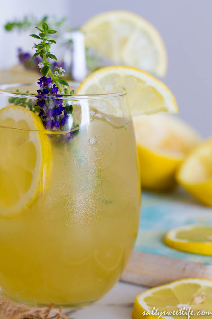 Lavender-Thyme Lemonade Fizz - Salty Sweet Life
