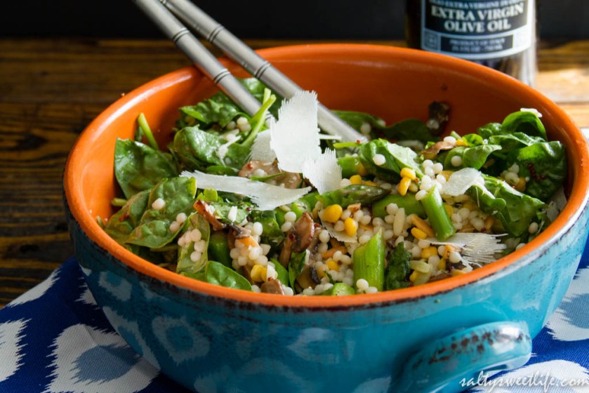 Israeli Couscous, Asparagus and Mushroom Salad - Salty Sweet Life