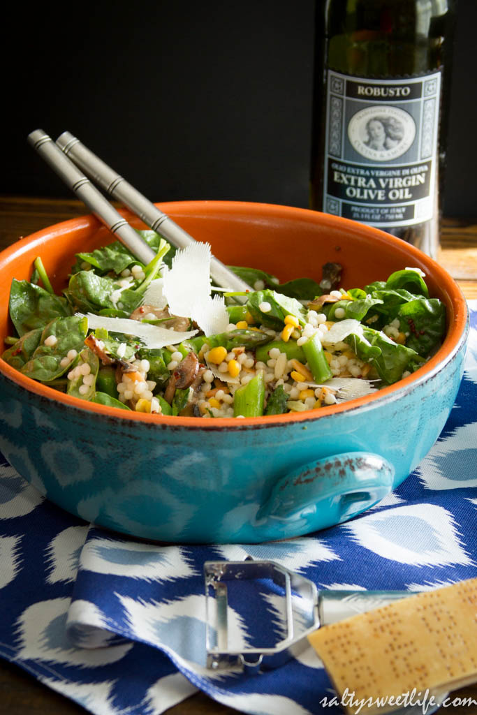 Israeli Couscous, Asparagus and Mushroom Salad - Salty Sweet Life