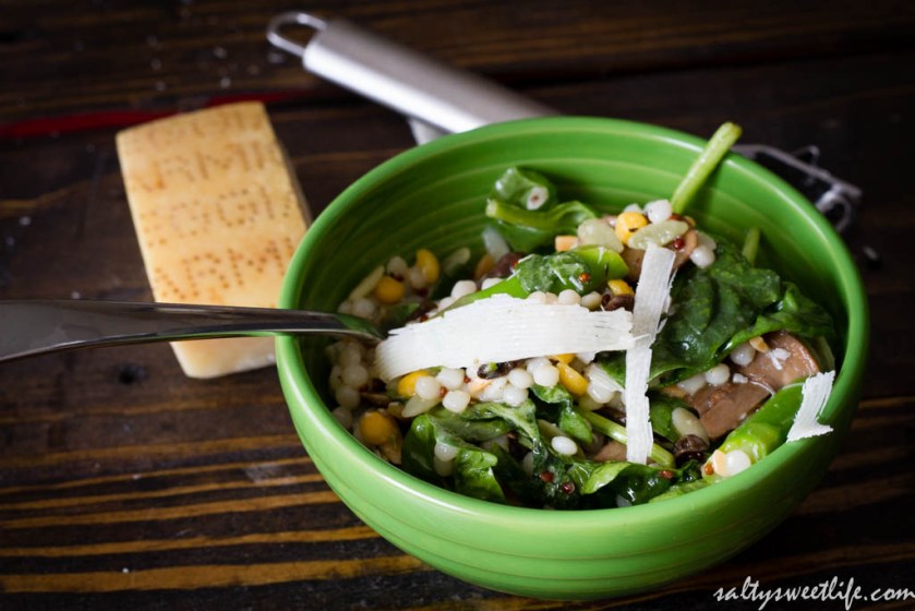 Israeli Couscous, Asparagus and Mushroom Salad - Salty Sweet Life