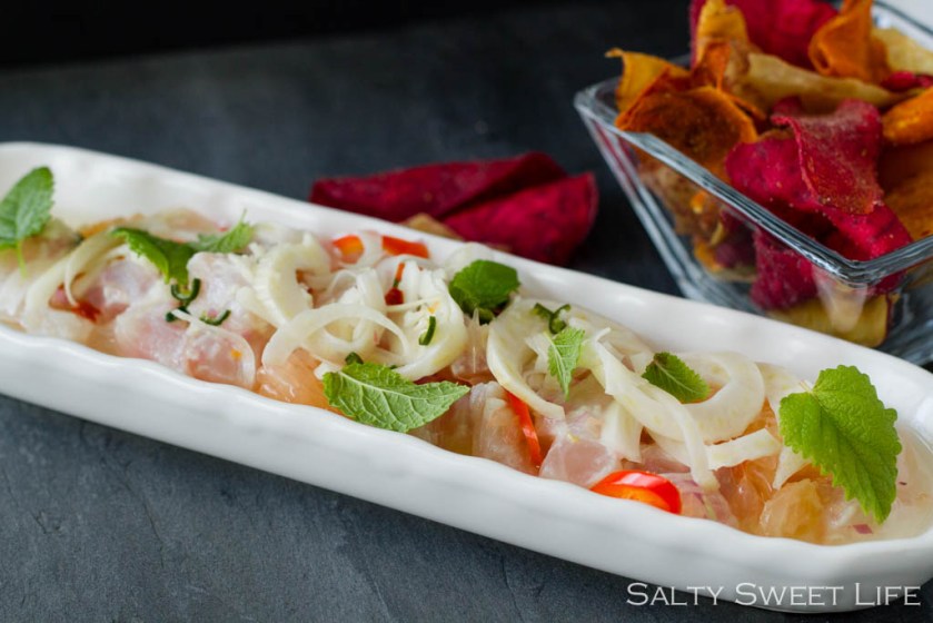 Rockfish and Red Grapefruit Ceviche with Quick Pickled Fennel - Salty Sweet Life