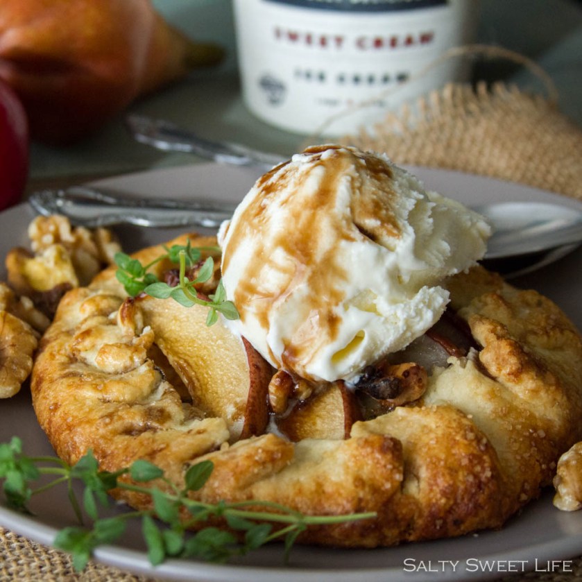 Pear, Gorgonzola and Thyme Galette and McConnell's Ice Cream - Salty Sweet Life