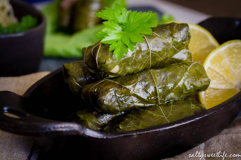Ottolenghi's Stuffed Grape Leaves with Lamb and Minted Yogurt Sauce
