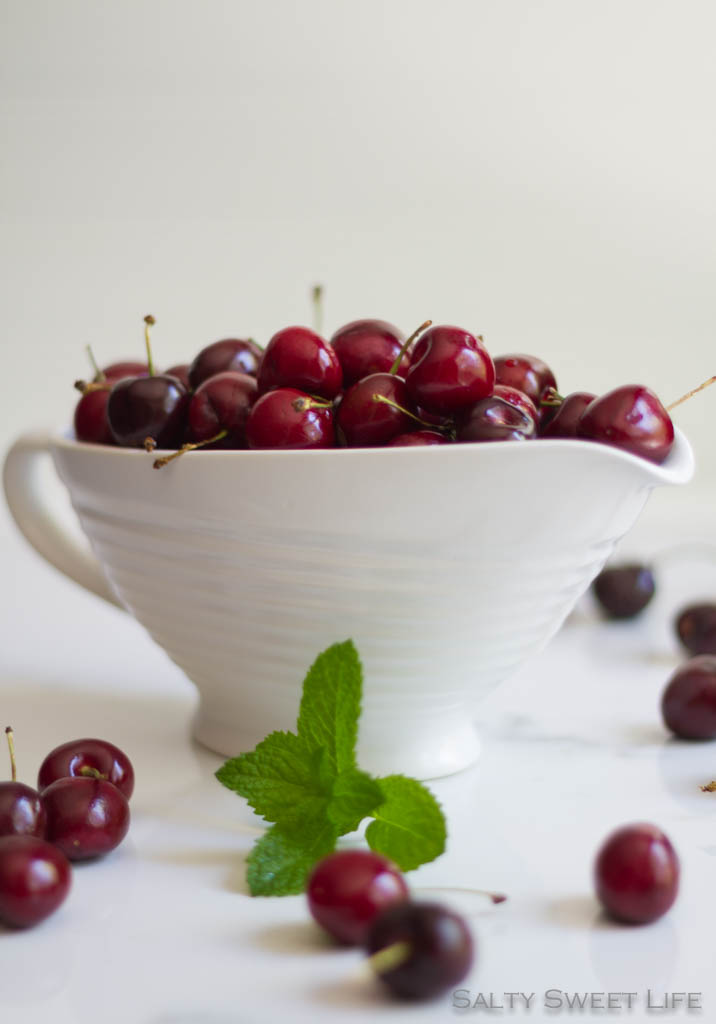 Sweet and Savory Cherry, Mint and Pistachio Salad - Salty Sweet Life